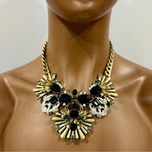 Chloe + Isabel Gold and Black Floral Necklace